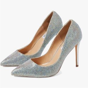 Steve Madden Glitter Heels - Silver and Tan